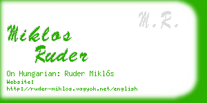 miklos ruder business card